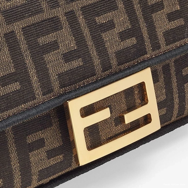 Cheap Fabric Mini Brown Motif In Baguette Fendi Bag FF 0805